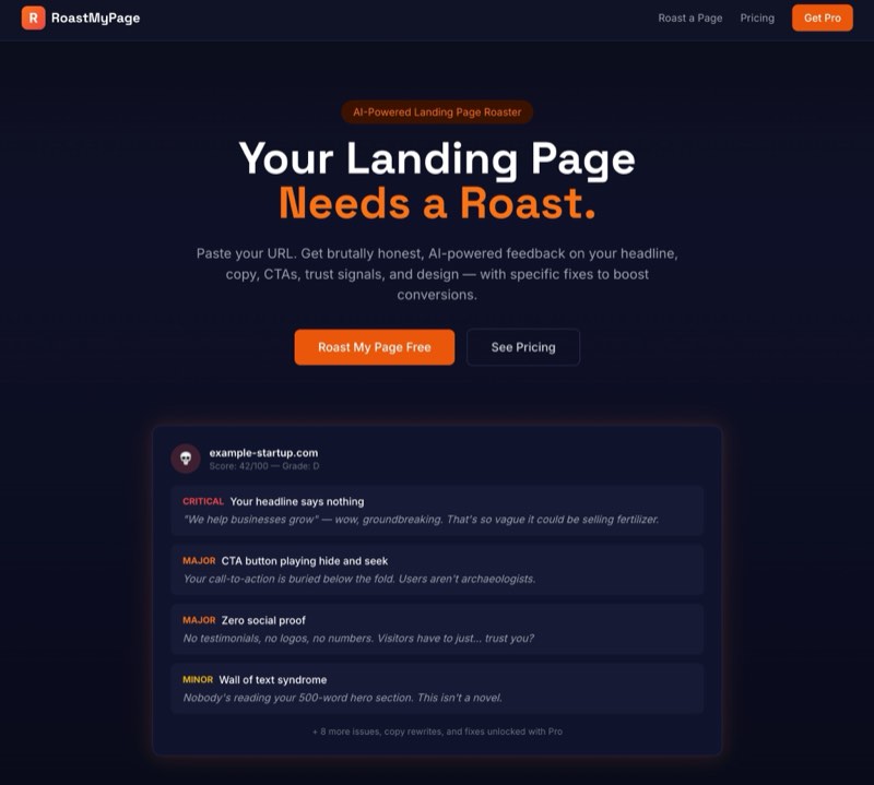 RoastMyPage screenshot